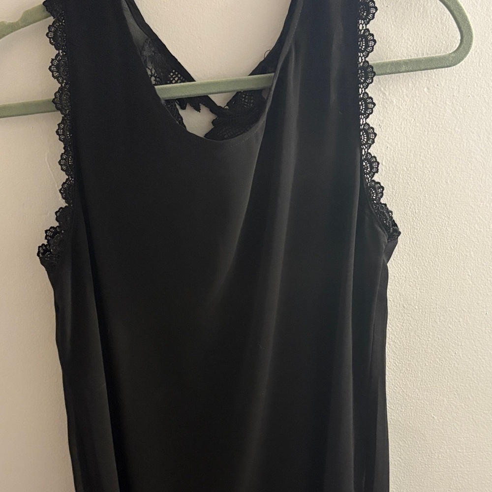 Ya Los Angeles Black Lace-Accent Mini Dress